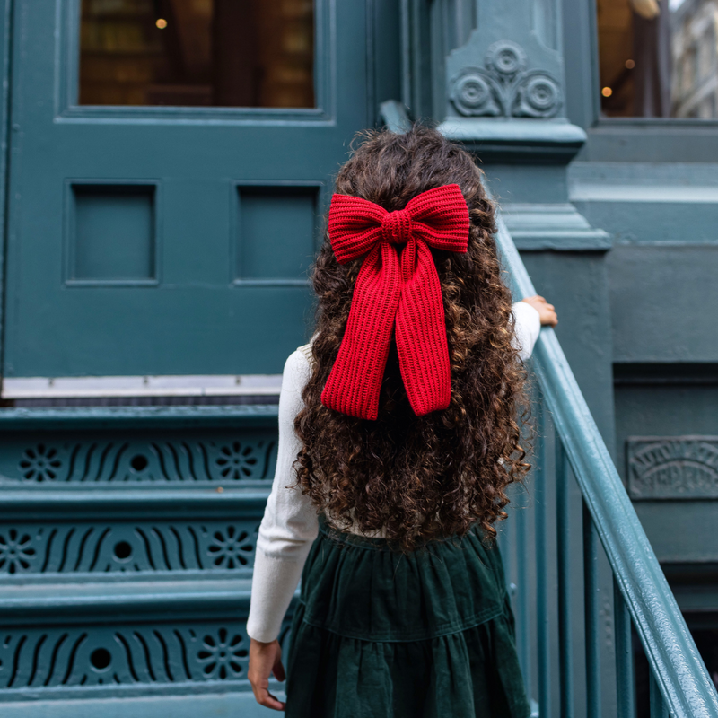 BANDEAU SOFT SWEATER KNITS BOW CLIP