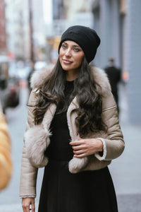 TAL NY SHERPA DRAGONFLY PEARL EDGES BEANIE