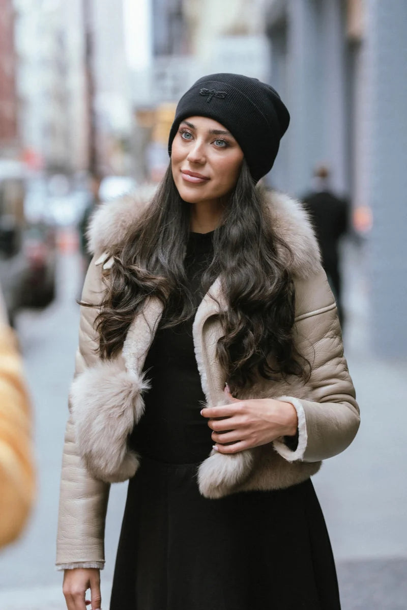 TAL NY SHERPA DRAGONFLY PEARL EDGES BEANIE