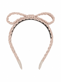 BANDEAU TEXT WOOL BRAID BOW HEADBAND