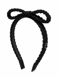 BANDEAU TEXT WOOL BRAID BOW HEADBAND