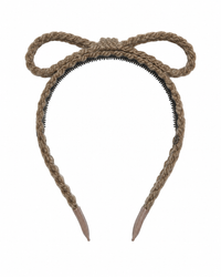 BANDEAU TEXT WOOL BRAID BOW HEADBAND