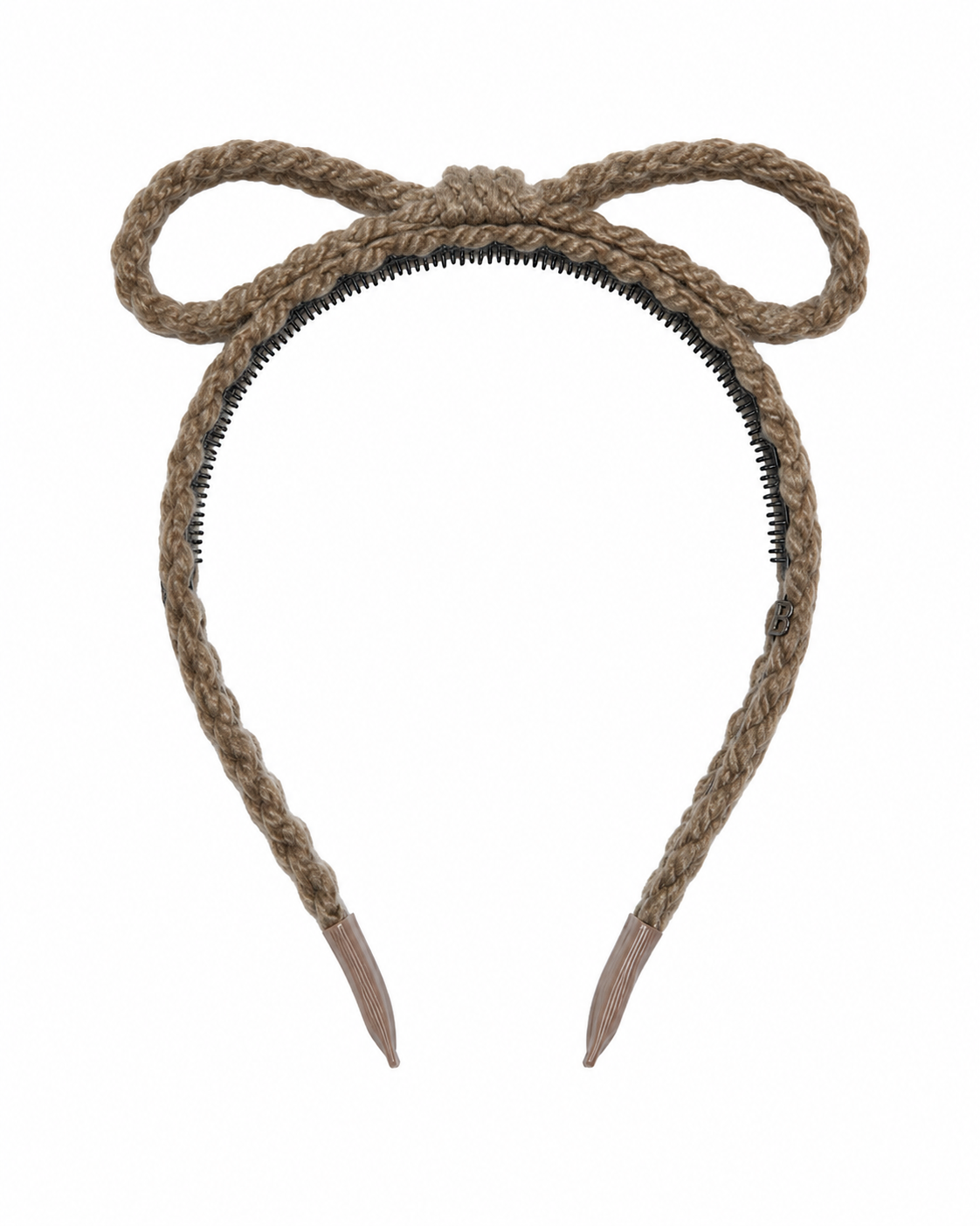 BANDEAU TEXT WOOL BRAID BOW HEADBAND