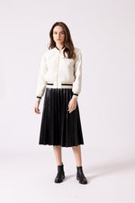 TRV24812 ORD COUTURE WHITE ZIP JACKET BLACK TRIM