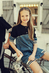 20-240 TEELA VARSITY DENIM DRESS