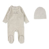 LILETTE VELOUR BEBE FOOTIE + BEANIE