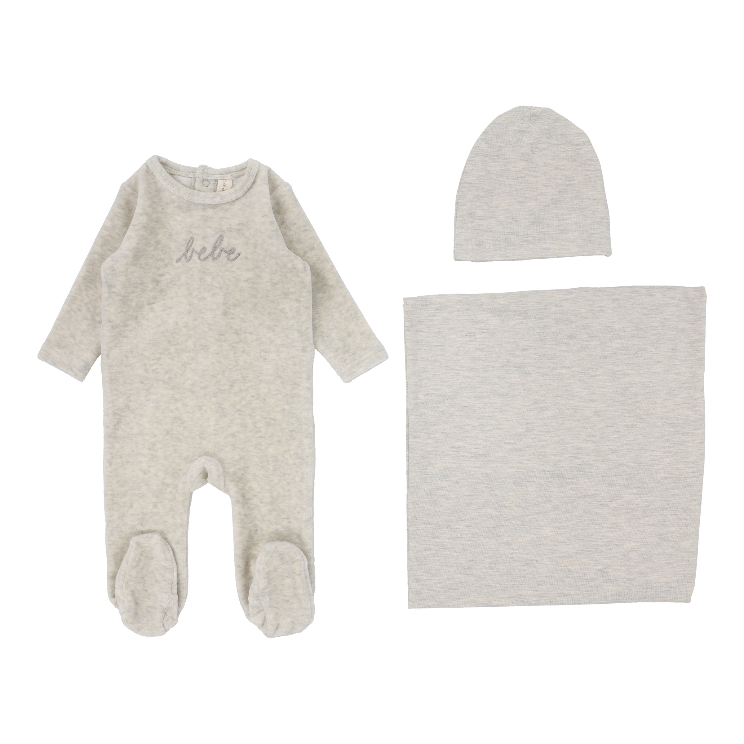 LILETTE VELOUR BEBE 3PC LAYETTE SET