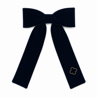 BANDEAU VELVET GOLD EMBROIDER LARGE BOW CLIP