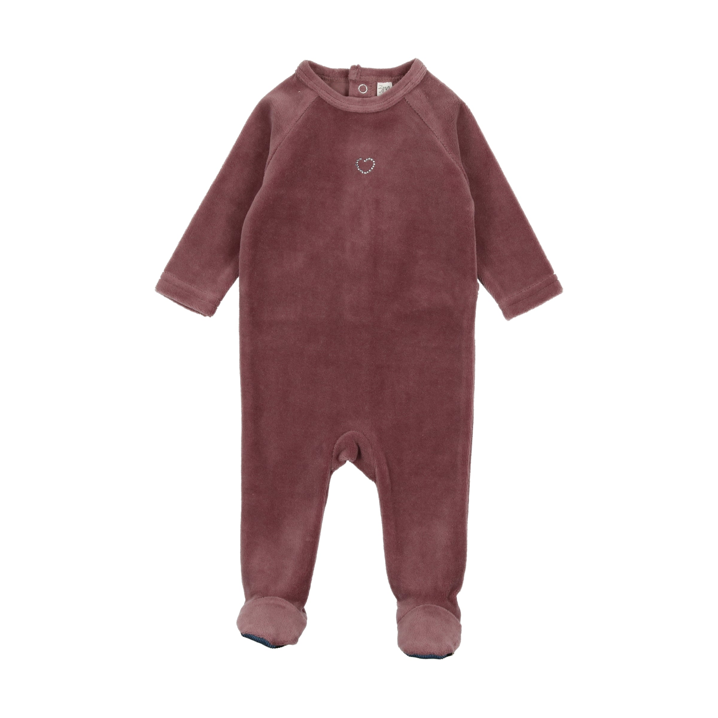 LIL LEGS VELOUR RHINESTONE FOOTIE