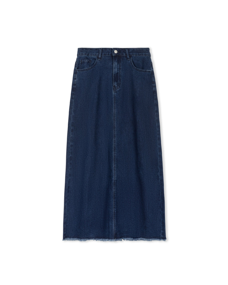 W-11763 SLATE STRETCHY MAXI SKIRT