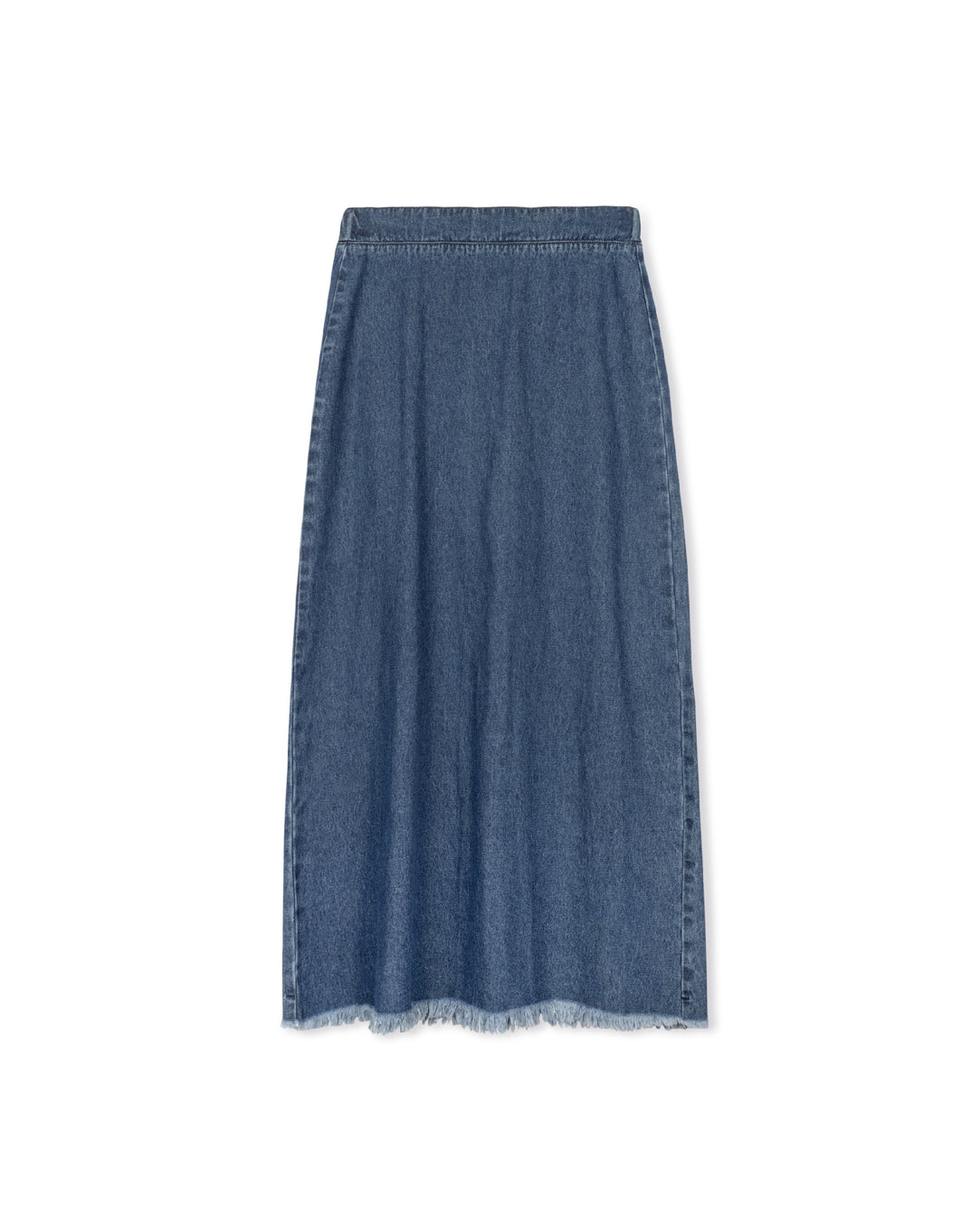 W-12009 ASYMETRIC FRAYED HEM SKIRT