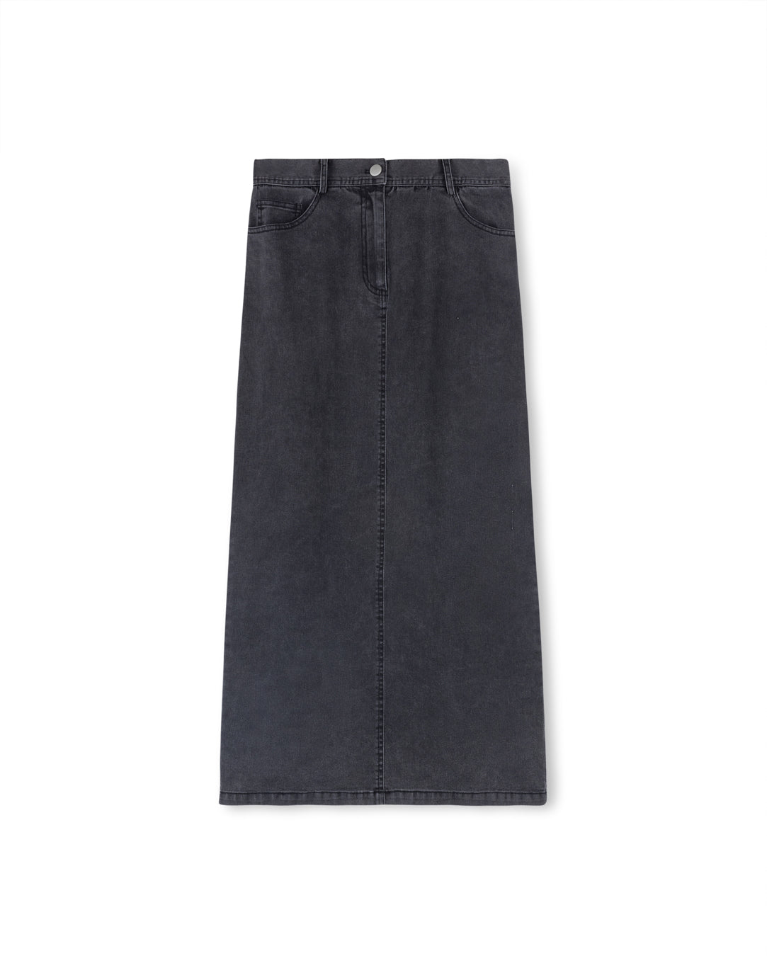 W-14007 SLATE DENIM STRAIGHT SKIRT