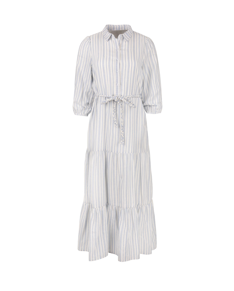 W-17698 SLATE COTTON STRIPE MAXI DRESS