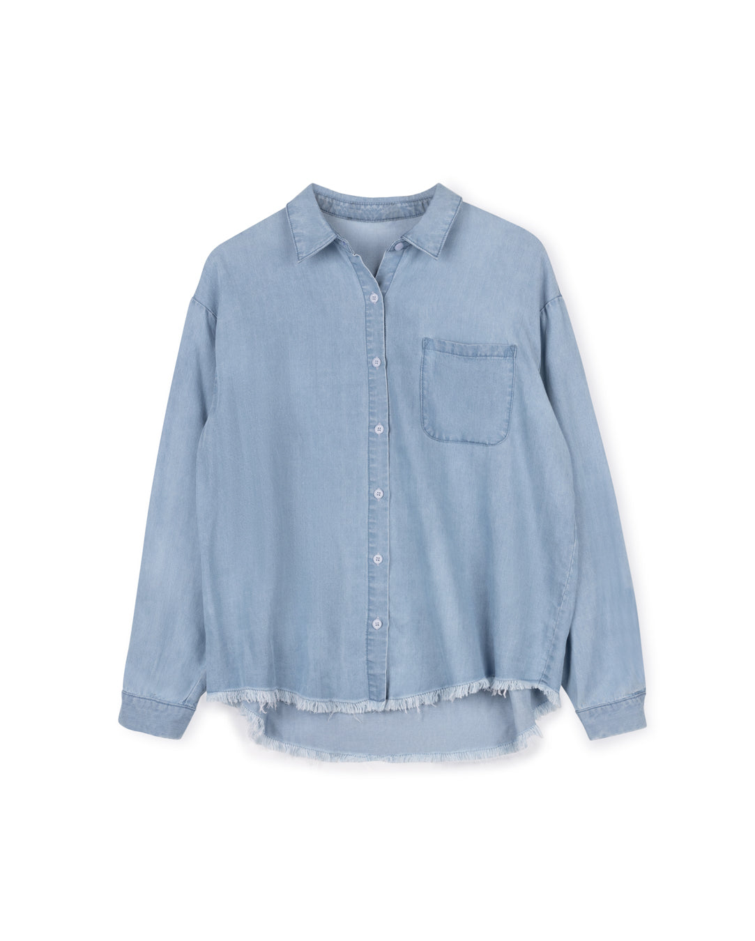 W-19546 SHIFT DENIM ANGLED BLOUSE