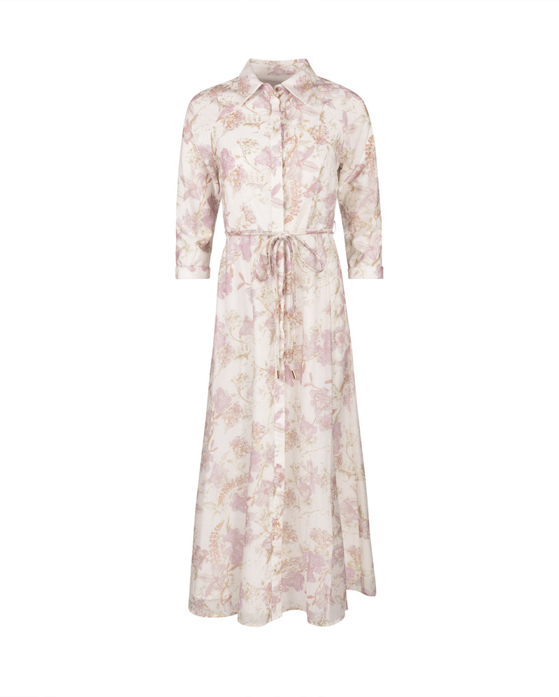 W-19863 BEGONIA FLORAL PRINTED WAISTED DRESS