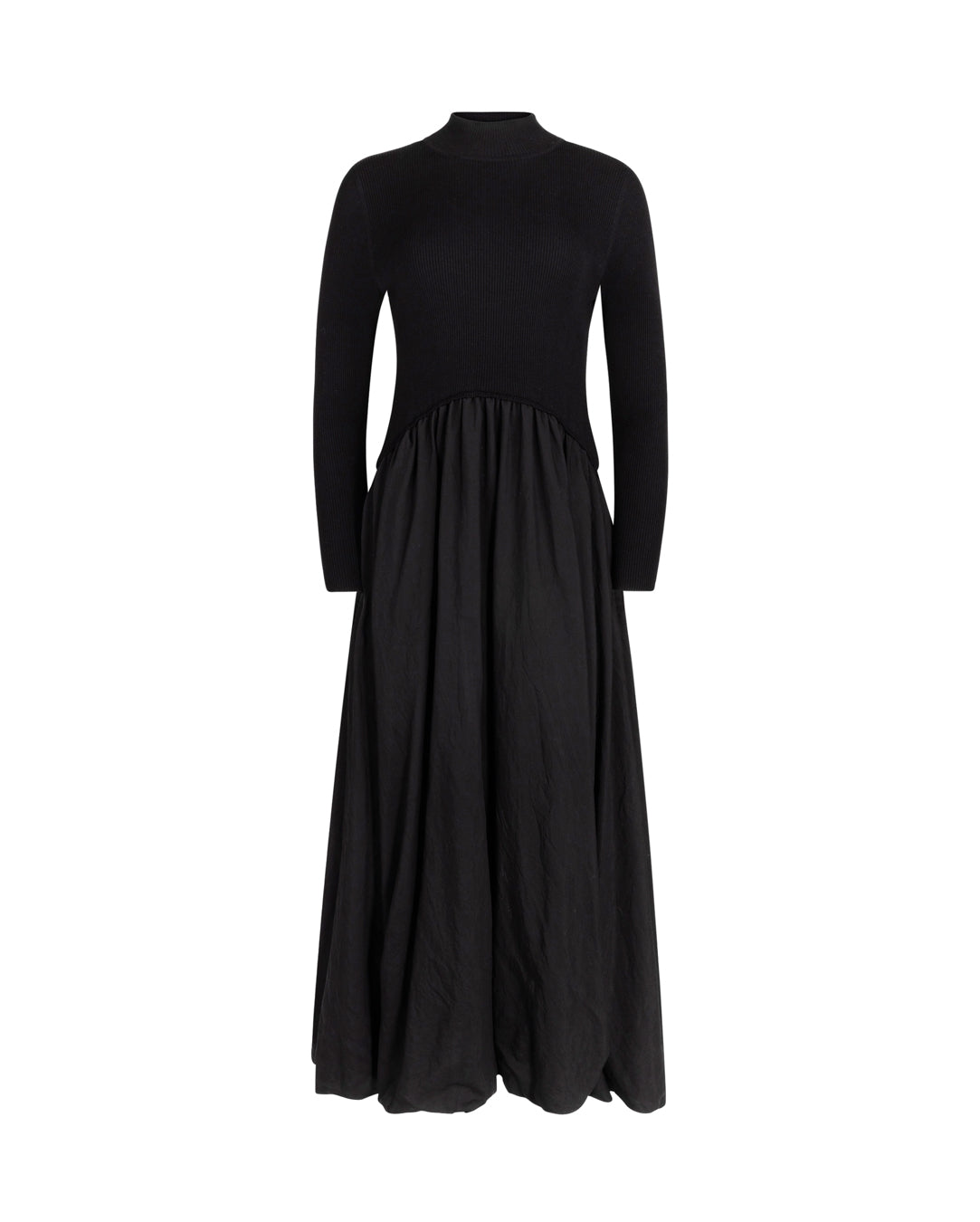 W-20427 PORTRAIT KNIT TAFFETA BUBBLE DRESS