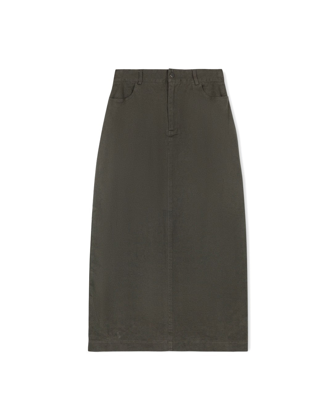 W-20917 SLATE DENIM STRAIGHT MAXI SKIRT