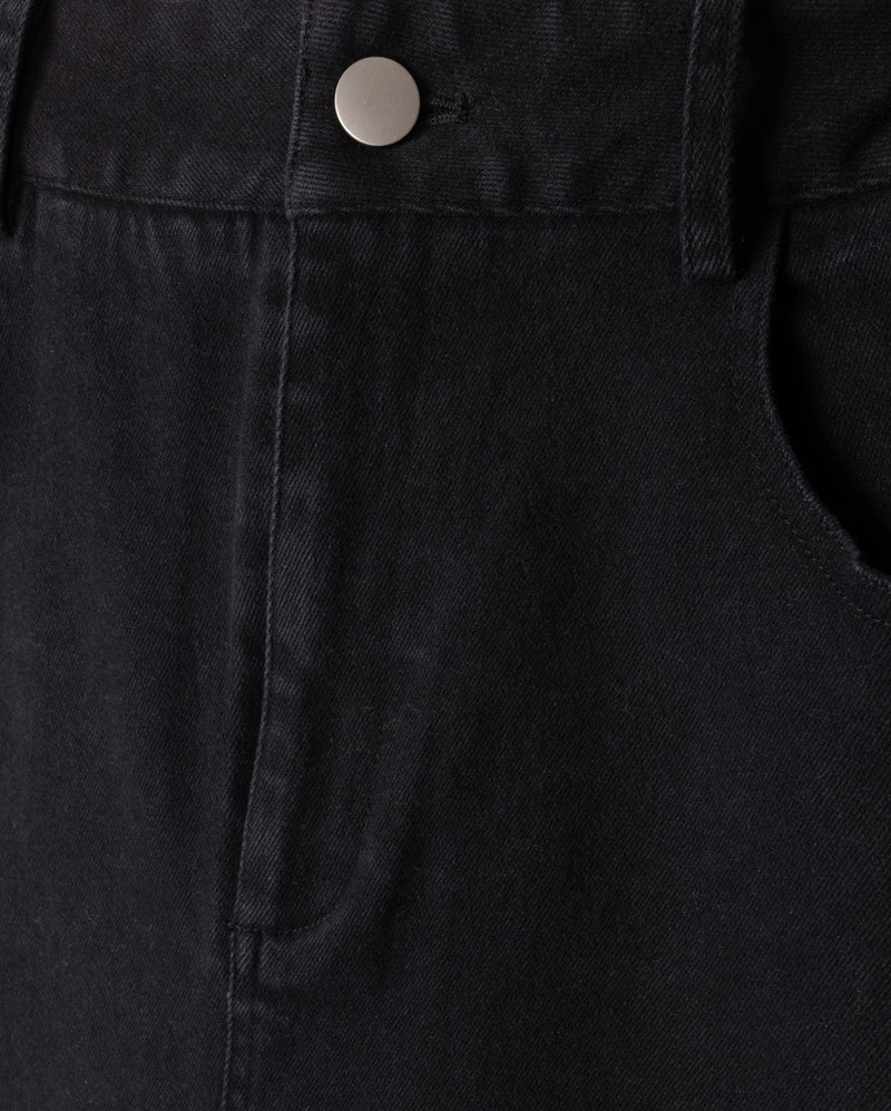 W-20917 SLATE DENIM STRAIGHT MAXI SKIRT
