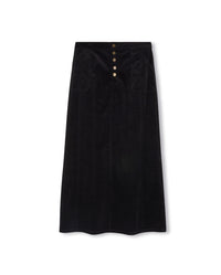 W-21512 SLATE CORDUROY STITCH MAXI SKIRT