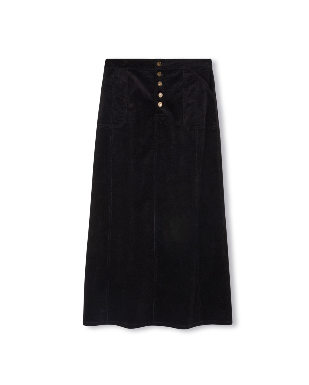 W-21512 SLATE CORDUROY STITCH MAXI SKIRT
