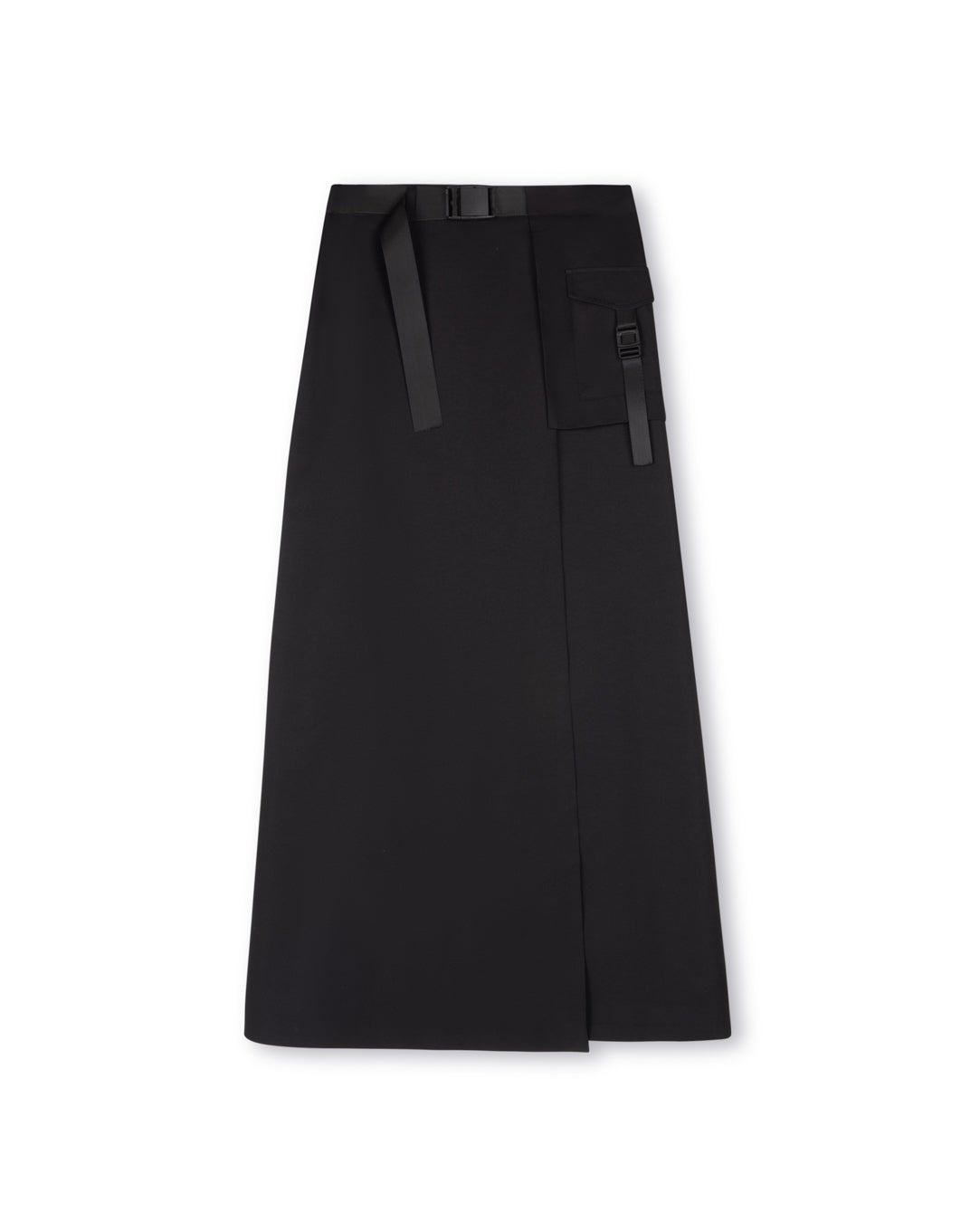 W-21527 BEIGE BUCKLE NYLON SKIRT