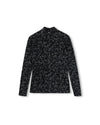 W-22008 BEIGE PRINT FITTED MOCKNECK