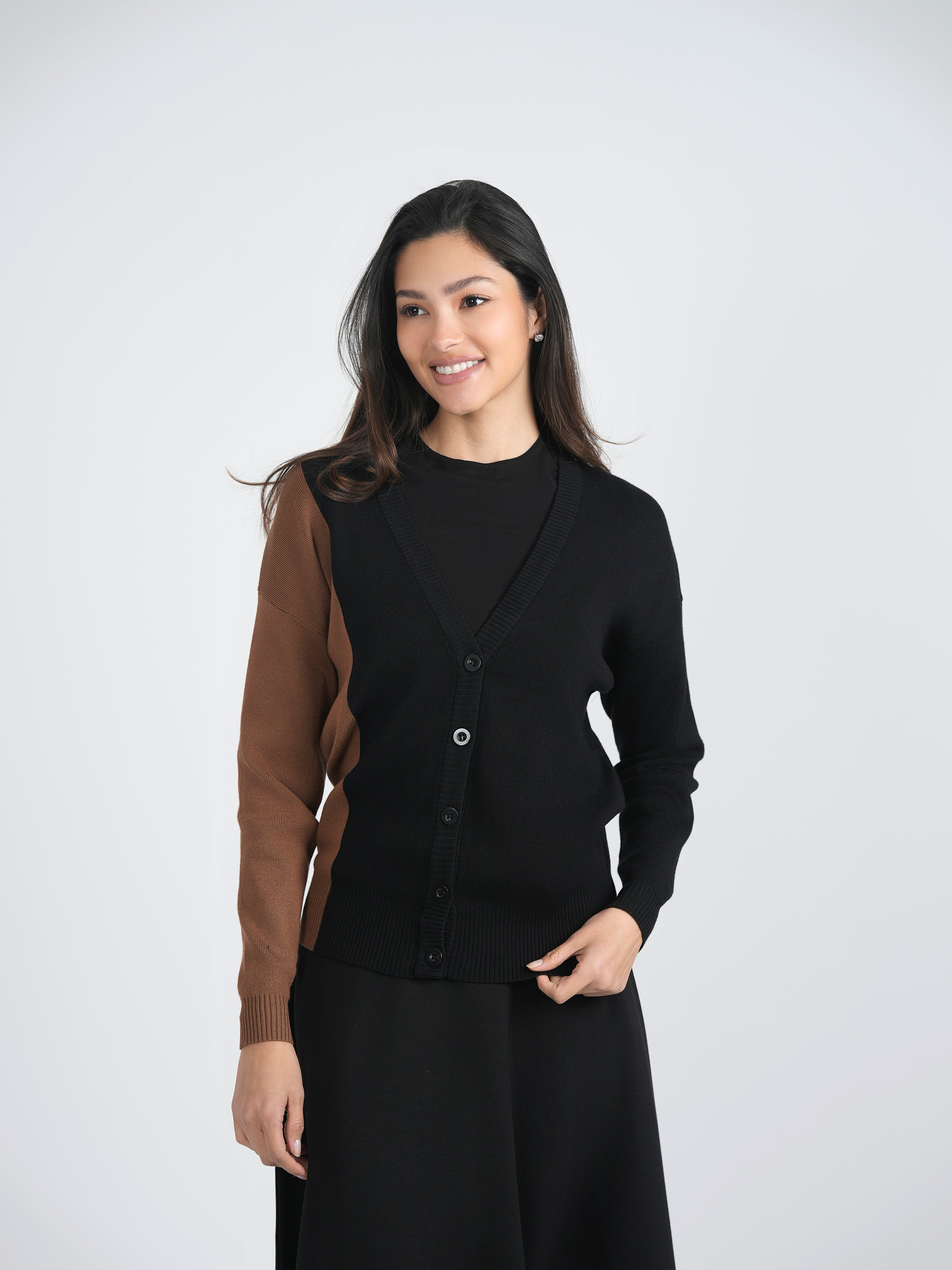WB2CM8011TE CLUB MALIBU LADIES COLOR BLOCK KNIT CARDIGAN