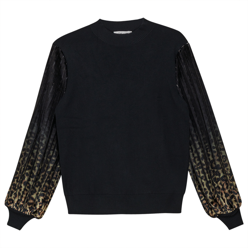 WB3CM8569T CLUB MALIBU KNIT VELOUR PLEATED SWEATER
