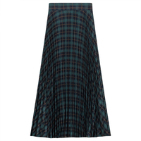 WB3CM8586SM VIVA K LADIES ACCORDIAN PLEATED MIDI PLAID