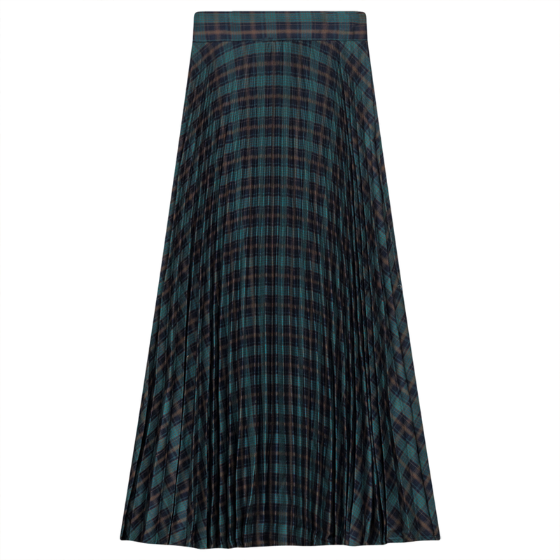 WB3CM8586SM VIVA K LADIES ACCORDIAN PLEATED MIDI PLAID