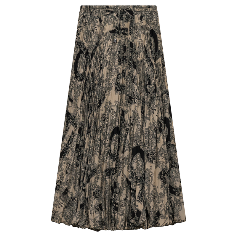 WB3CM8594SM E.U.X. EXCLUSIVE PLEATED PRINTED CHIFFON MIDI SKIRT