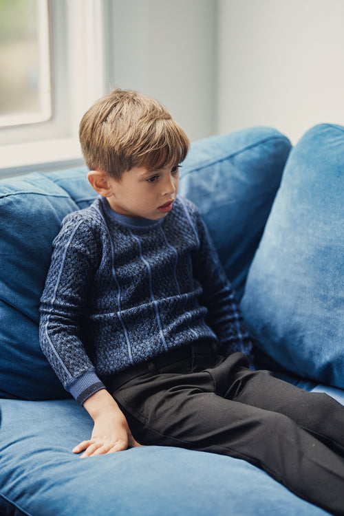 WB3CP4867 HOPSCOTCH BOYS STRIPE KNIT SWEATER