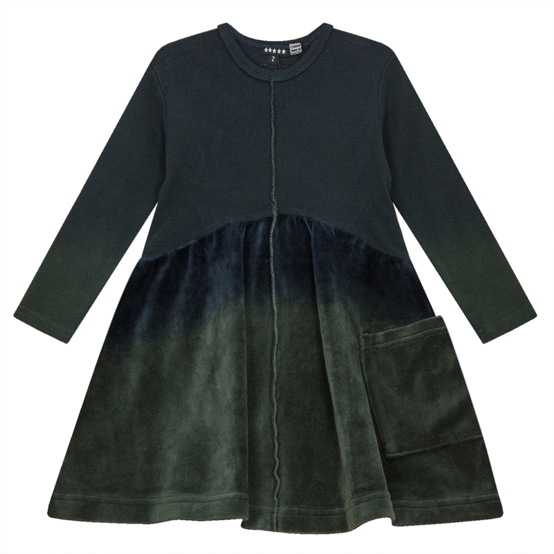 WB3CP4971D 5 STARS GIRLS DRESS DIP DYE