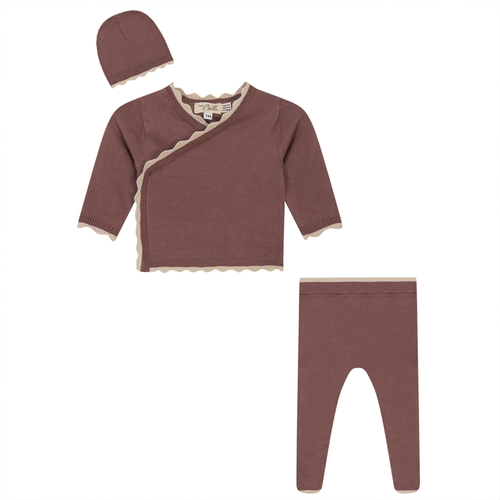 WB3CY2142B BEBE BELLA KNITTED FAKE WRAP BABY SET