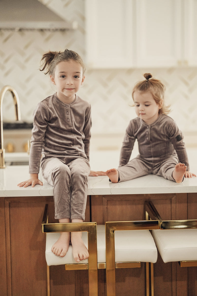 WB3CY2151E WHIPPED COCOA RIBBED VELOUR KIDS 2PC SET