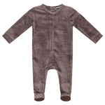 WB3CY2151 WHIPPED COCOA RIBBED VELOUR BABY ONESIE