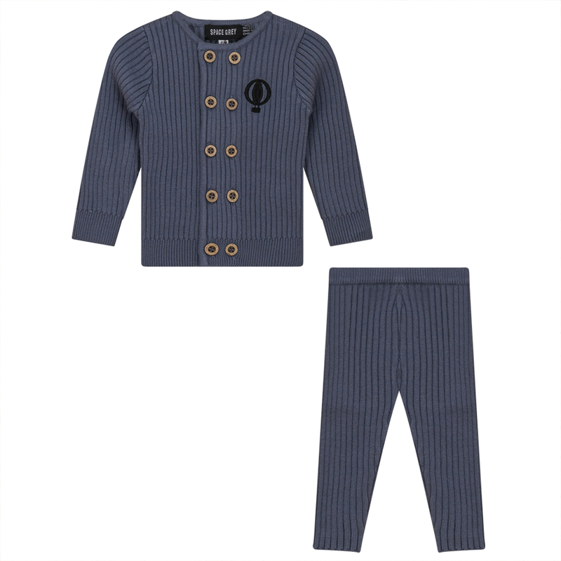 WB3CY2230 SPACE GREY BABY KNITTED 2PC SET