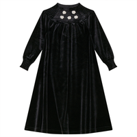 WB3CY2232D SEAL GIRLS SMOCK VELOUR MAXI DRESS