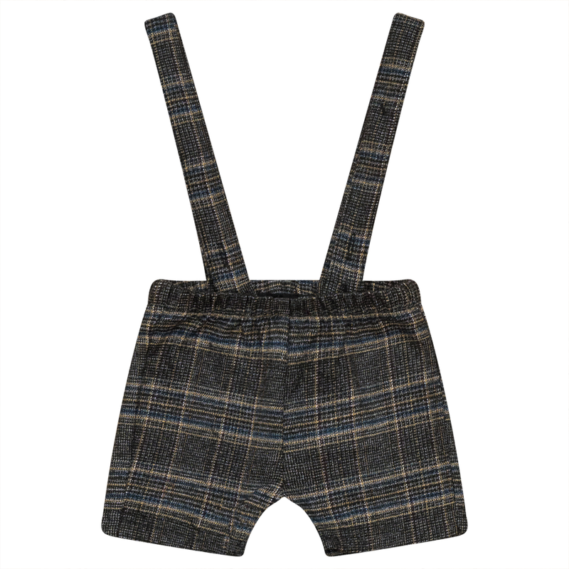 WB3CY2235O SPACE GREY BABY PLAID OVERALL