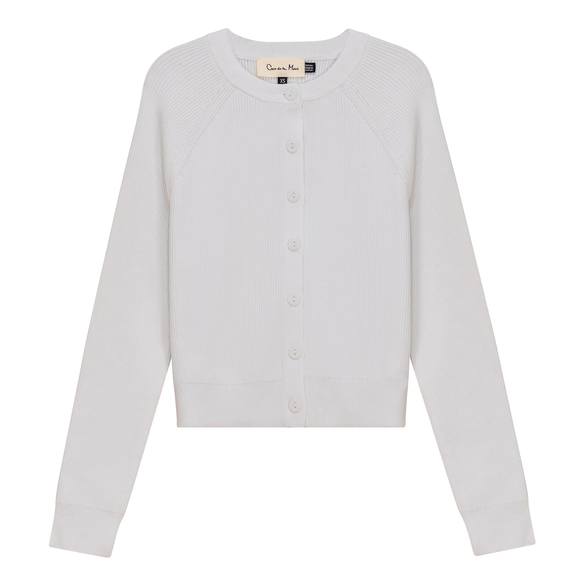 WB4CM1056TE2 COCO DE LA MOUR CROP RIB  KNIT CARDIGAN