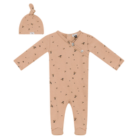 WB4CP7017R LITTLE FRAGILE LEAF FOOTIE + BEANIE