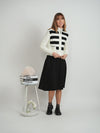 WB5CM1645T MIUMAX STRIPE KNIT QUILT CARDIGAN