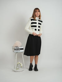 WB5CM1645T MIUMAX STRIPE KNIT QUILT CARDIGAN
