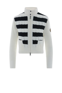 WB5CM1645T MIUMAX STRIPE KNIT QUILT CARDIGAN