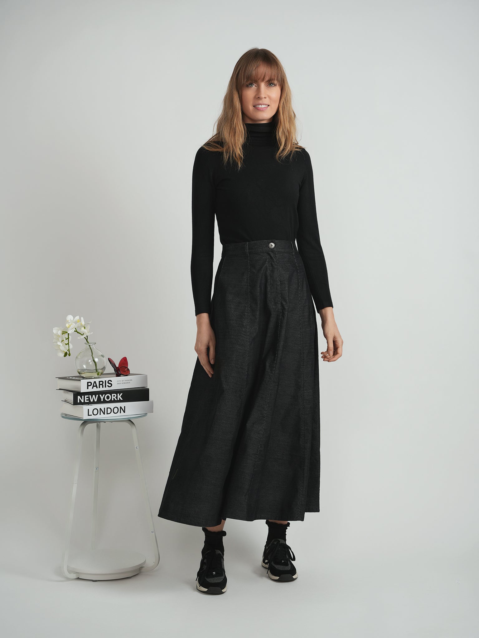 WB5CM1673SL FAVES CORDUROY MAXI ALINE SKIRT