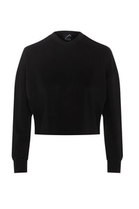 WB5CM1792T SPADES RIB V-NECK CROP SWEATSHIRT