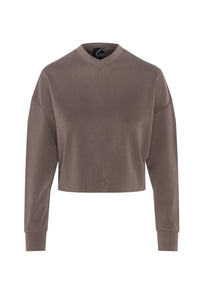 WB5CM1792T SPADES RIB V-NECK CROP SWEATSHIRT