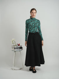 WB5CM1833SL FAVES MAXI TWILL ALINE SKIRT