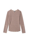 WB5CP7216 FYI STRIPE RIB V NECK TOP