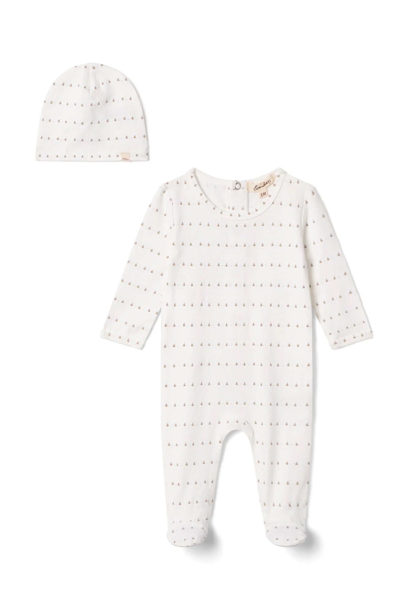 WB5CP7224 LOLA MODAL PRINT FOOTIE + BEANIE SET